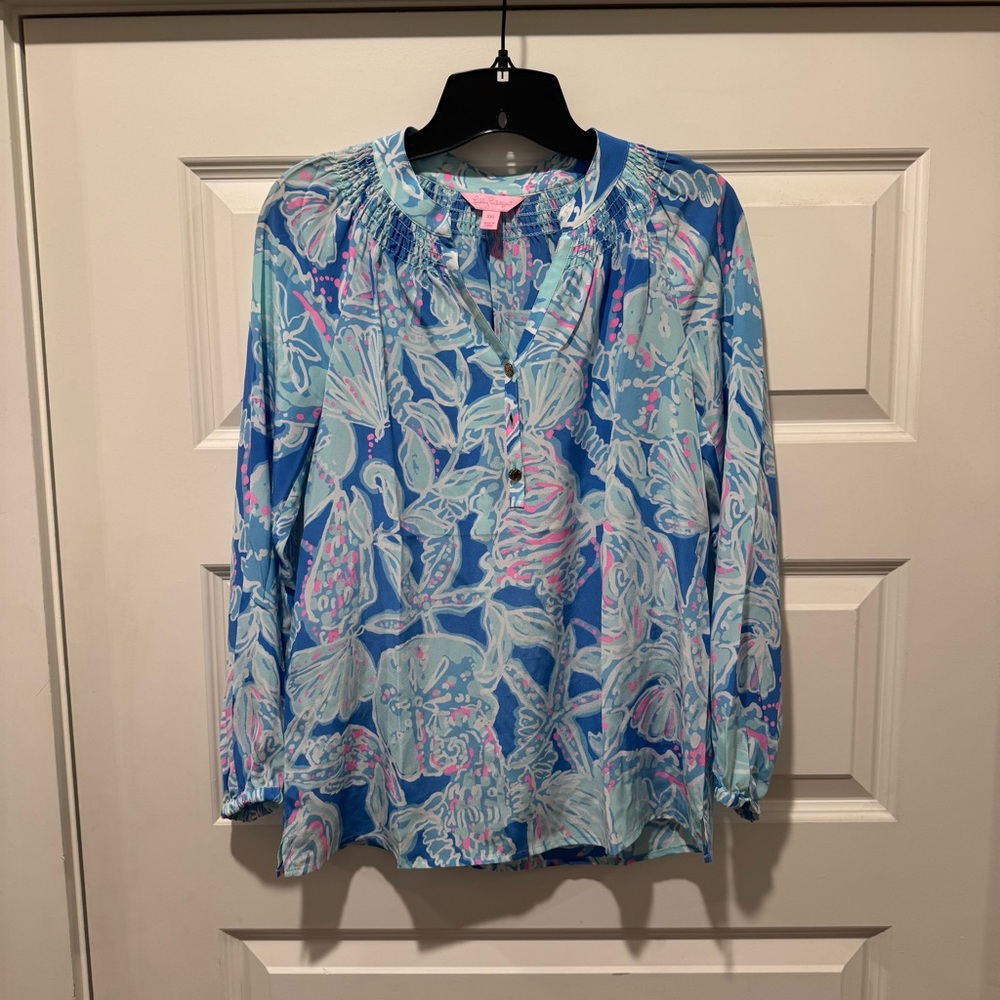 Lilly Pulitzer Women’s Elsa Top Blouses Blue Size‎ XXS